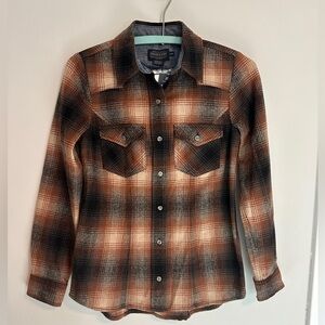 NWT • Pendleton • 100% Wool Plaid Western Style Button Down Shirt